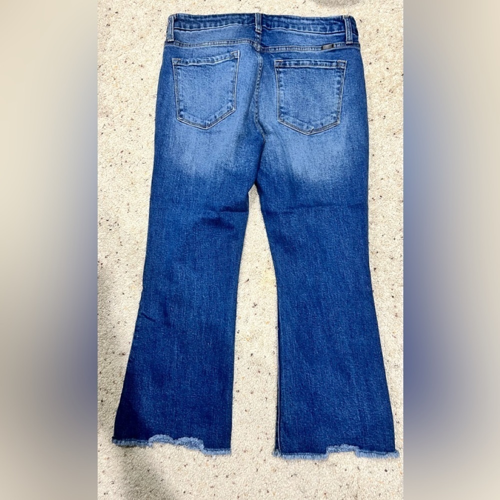 Kancan flare jeans distressed sz 13/30 short cropped Capri-ish - Picture 2 of 7